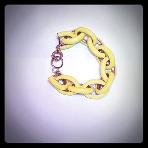 Yellow Oval Enamel Chunck Bracelet